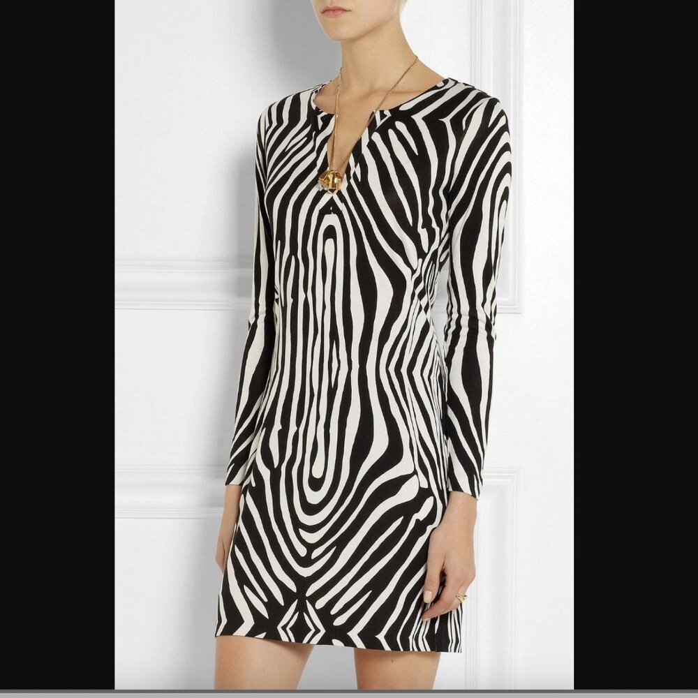 Diane von Furstenberg Reina Zebra Night Out Dress, sz 10